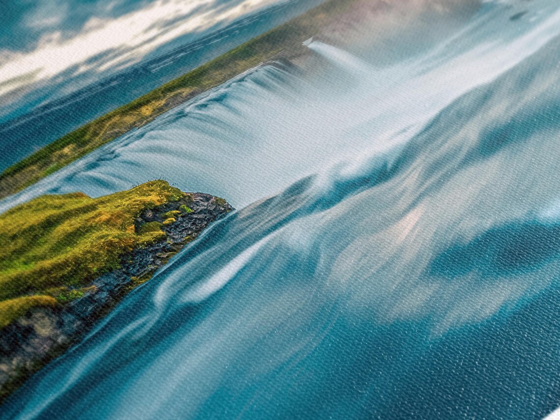 Godafoss Print Waterfall Canvas Art Iceland Nature Wall Art Oversized ...