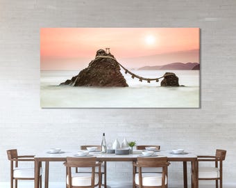 絵画　夫婦岩 肉筆油彩画 「夫婦岩日の出」 小林 幸三 F6号 美術品 油絵