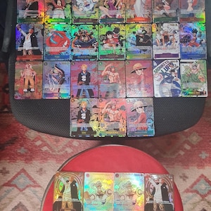 Conjunto de 38 cartas de manga, Líder, Sec, SR One Piece versión en inglés, Orica de alta calidad, Proxy, 1.1