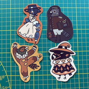 Adesivos de pássaros de Halloween