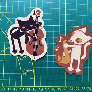 Juego de pegatinas de gatos de jazz