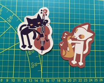 Set di adesivi gatti jazz
