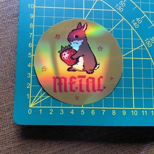 Sticker lapin en métal mignon