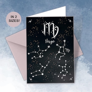 Virgo Birthday Card: Printable Zodiac Design (Digital Download, 5x7 & 4x6 PDF + JPG Bonus File)