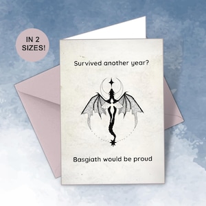 Printable Fourth Wing Inspired Birthday Card | Iron Flame Card | Funny Birthday Card for Fantasy Readers | Book Lover Gift | Romantasy