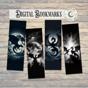 Digitale bladwijzer | Afdrukbare bladwijzers | Direct downloaden | PDF-bladwijzers | Cadeau voor boekenliefhebber | Schattig | Vuilnis | Draken | Booktok