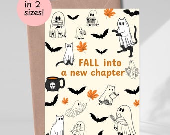 Printable Bookish New Kapitel Grußkarte | Meilenstein-Karte | Umzug Grußkarte | Neues Abenteuerbuch-Liebhaber-Geschenk | 13 x 20 cm Klappkarte