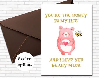 Printable Digital Download Card | Love Card | Valentine's Day Card | Anniversary Card | Husband Card | For Him | Cute Card for Her