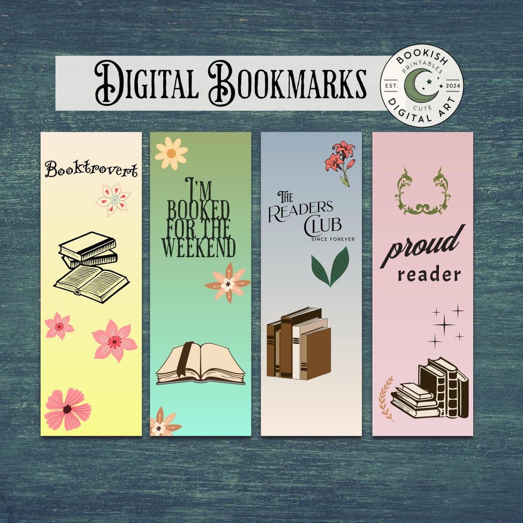 Digital Bookmark | Printable Bookmarks | Instant Download | PDF ...