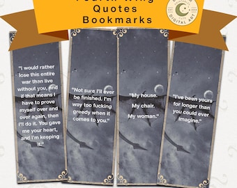 Marcapáginas digitales inspirados en "El Cuarta Ala" / Marcapáginas imprimibles / Marcapáginas PDF / Regalo para amantes de la lectura / Accesorios para libros / Romance de fantasía oscura
