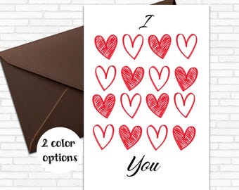 Printable Digital Download Card | Love Card | Valentine's Day Card | Anniversary Card | Husband Card | For Him | Cute Card for Him
