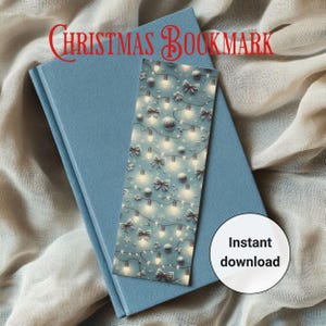 Kerstbladwijzer | Digitale bladwijzer | Afdrukbare bladwijzers | Direct downloaden | PDF-bladwijzers | Cadeau voor boekenliefhebber | Boekaccessoires