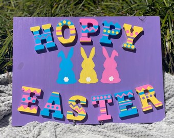 SUNSHINE SPECIAL Hoppy Easter Handcrafted 3D Hanging Wall Decoration