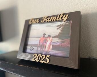 Our Family 2025 or 2026 | 4x6 Handpainted Wooden Picture Frame