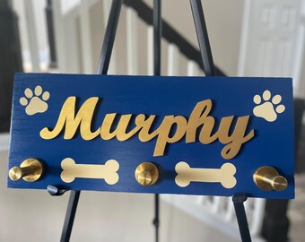 Personalized Wooden 3-Peg Rack with 3D Script Lettering