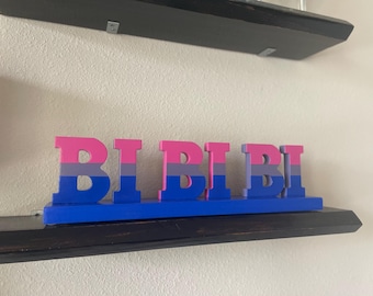 Bi Pride Table Sign | Handmade 3D Decor