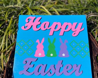 SUNSHINE SPECIAL Hoppy Easter Handcrafted 3D Wall Hanging Decoration