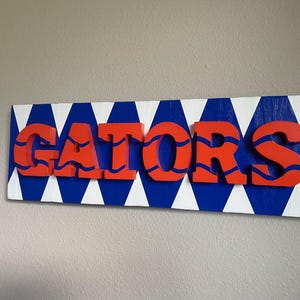 DISPLAY MODEL University of Florida Gators Inspired Handpainted 3D Wooden Hanging Wall Sign | College Admission, Graduation, Sports Fan Gift