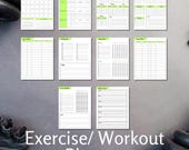 Simple Planner for daily workout/ exercise planner template easy to use exercise chart planner with weekly goals chart template exercise