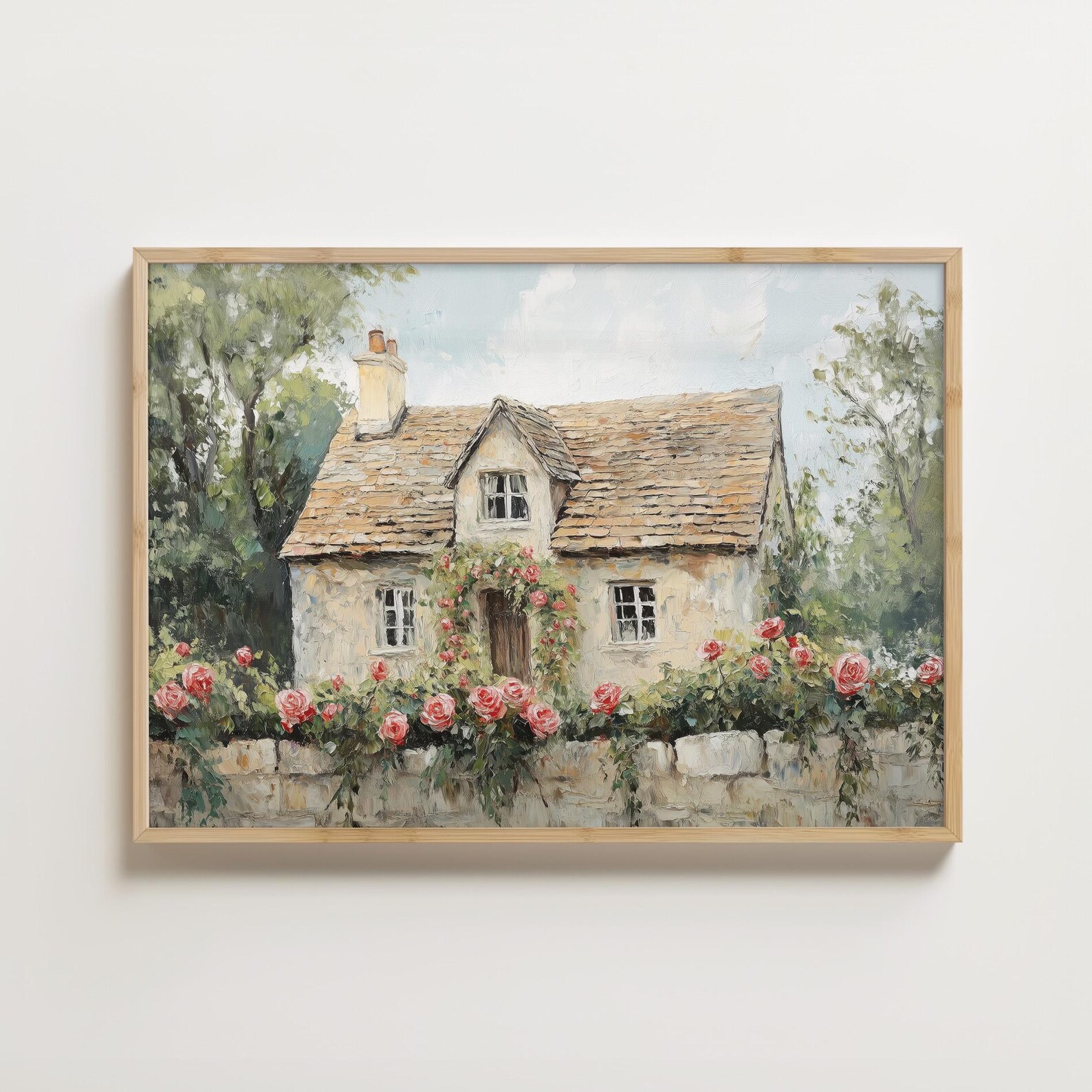 Little English Cottage | Oil Painting Digital Art (nature Art, Flowers ...