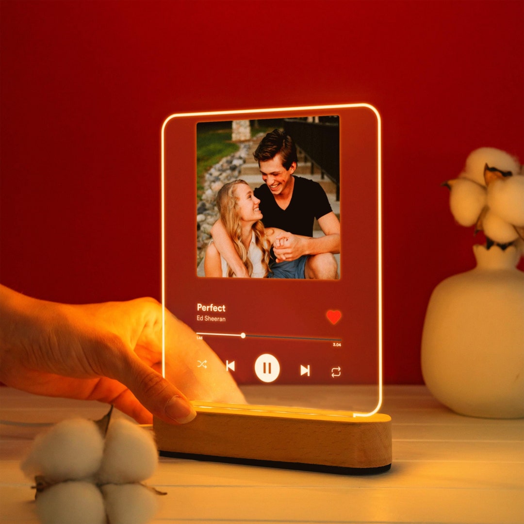 Song Plaque With Photo Personalized Vinyl Record Birthday Gift for Him