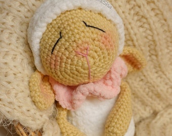 Sleepy plushy Sheepy - PDF Amigurumi Pattern - Easter Crochet Sheep