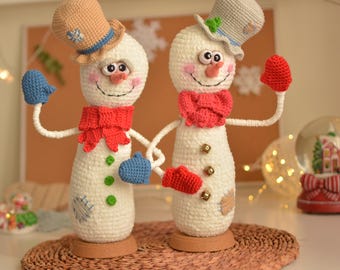 Snowmen Crochet Amigurumi Pattern – Christmas PDF (English)