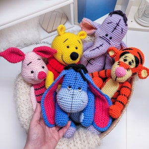 NEW 5-in-1  WINNIE the POOH and friends Amigurumi patterns - crochet patterns