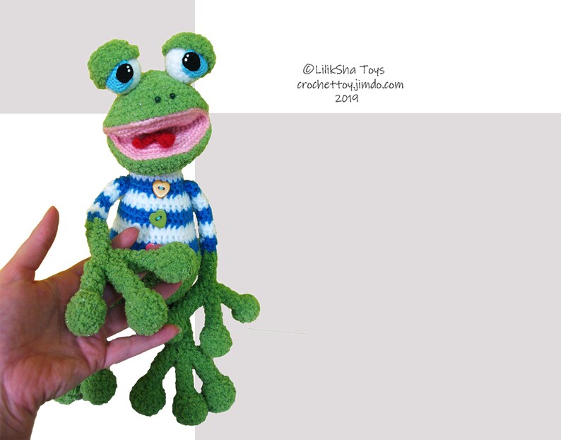 Crochet toy Amigurumi Pattern Mr. the Frog. image 6