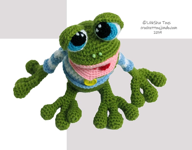 Crochet toy Amigurumi Pattern Mr. the Frog. image 1