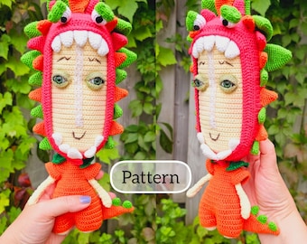 SPECIAL DESIGN - 2 patterns - Lily’s Doll base pattern + Dragon costume pattern + includes 12 video. Crochet pattern by Liliksha.