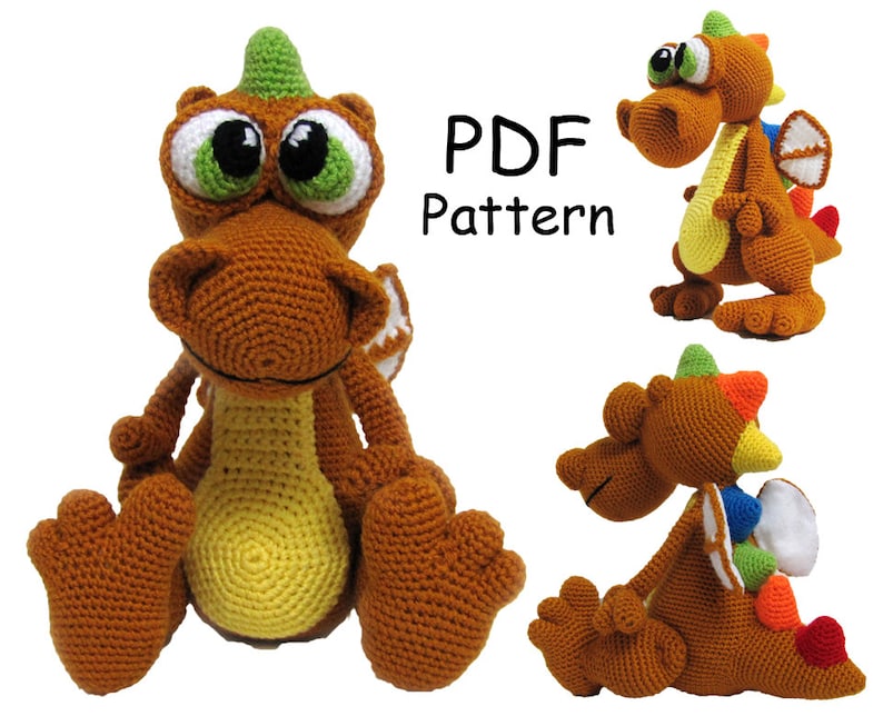 Dragon crochet PDF Amigurumi Pattern Large Dragon. Дракон крючком Drachen häkeln image 9