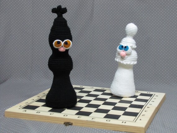 Chess King and Queen Crochet Pattern Chess (Instant Download) 