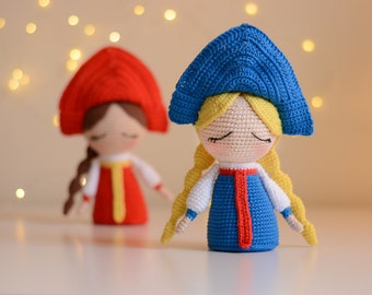 Kokoshnik Doll Amigurumi Crochet Pattern – Slavic Costume (PDF Pattern) (English)
