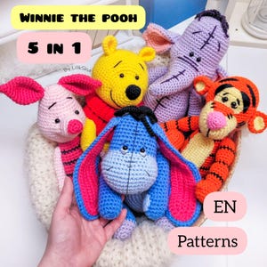 PATTERN!-EN.  5-in-1  WINNIE the PooH and friends Amigurumi patterns - crochet patterns