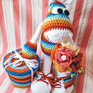 Old Pattern SALE price Rainbow Hippo With a Sneakers Amigurumi Pattern crochet hippo image 5