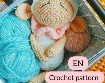 Sleepy Sheep Amigurumi Crochet Pattern - Plush Sheepy (PDF Pattern)