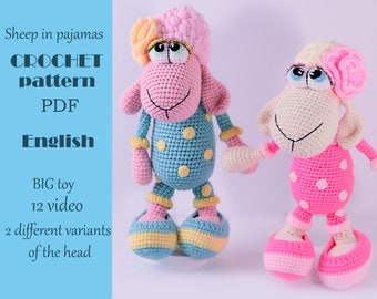 Sheep Easter Crochet - PDF Amigurumi Pattern + 12 video tutorials (more details below)