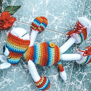 Old Pattern SALE price Rainbow Hippo With a Sneakers Amigurumi Pattern crochet hippo image 8