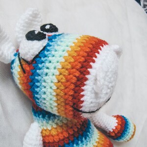 Old Pattern SALE price Rainbow Hippo With a Sneakers Amigurumi Pattern crochet hippo image 4