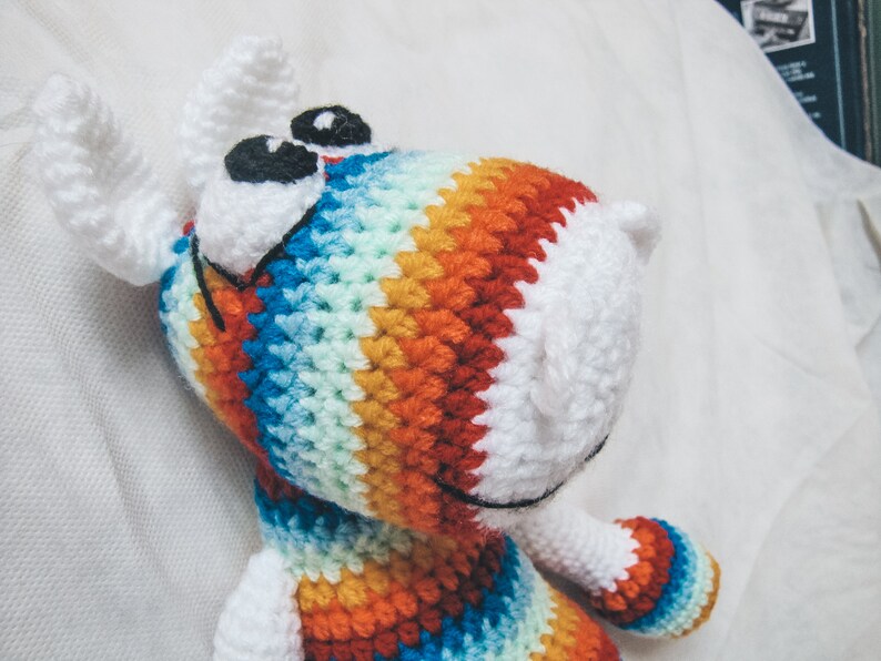 Old Pattern SALE price Rainbow Hippo With a Sneakers Amigurumi Pattern crochet hippo image 4