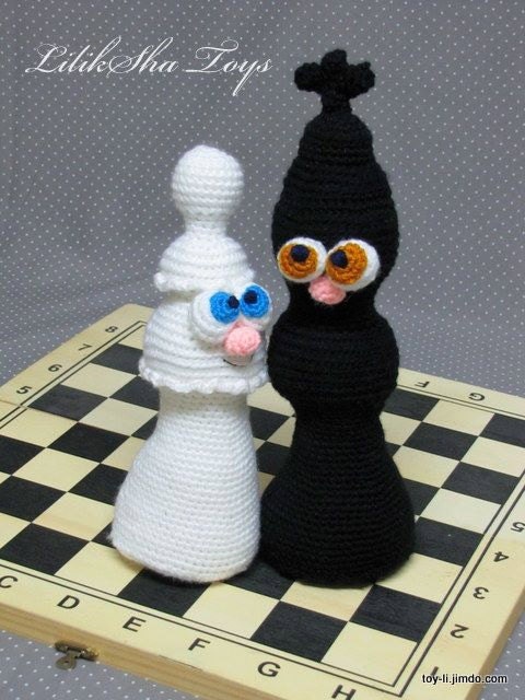 Chess King and Queen Crochet Pattern Chess (Instant Download) 