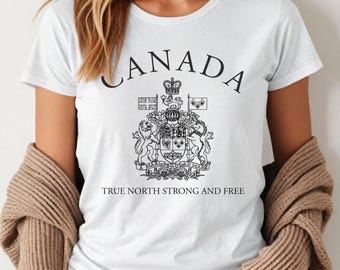 Womens Canada Shirt, Canadian Pride Graphic Tee, Patriottisch Canadees Shirt, Maple Leaf Tee, Canada Day Gift, True North Strong Souvenir