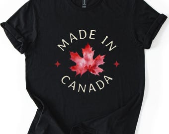 Gemaakt in Canada T-shirt, Canadian Maple Leaf Shirt, Canada Pride Tee, Proud Canadian Graphic Tee, Canada Day uniseks shirt, cadeau voor Canadees