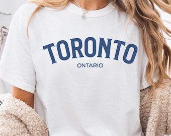 Toronto Ontario T-Shirt, Toronto Canada Souvenir Tee, Unisex Comfort Colors Blue City Name Shirt, Toronto Gift for Tourists and Toronto Fans