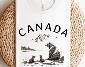 Canada Bear T-Shirt, Canada Graphic Tee for Bear Lovers, Gift for Canadian, Canada Souvenir Shirt, Canadian Apparel, Canadian Seller