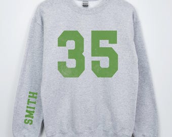 Custom Number Sweatshirt, Hockey Mom Sweater, Personalized Team Name Crewneck, Sports Jersey Sweatshirt, Hockey Mom Gift, Game Day Sweater