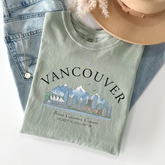 Vancouver Canada Shirt, Vancouver BC Souvenir Tee, Vancouver Skyline Shirt, British Columbia Travel Shirt, Canada Vacation Graphic Tee
