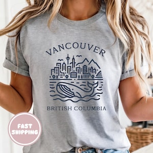 Vancouver T Shirt, Vancouver BC Whale Graphic Tee, Canada Mountain Shirt, Souvenir Shirt Gift for Travelers Outdoor Lovers, and tourists