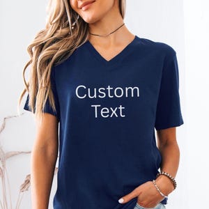 Personalized V Neck T shirt, Custom Graphic Tee, Unisex V Neck Shirt, Customized Tee, Soft Cotton Shirt, Unique Gift